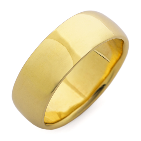 Classic Domed Comfort Fit Wedding Ring 8mm in 18K Yellow Gold