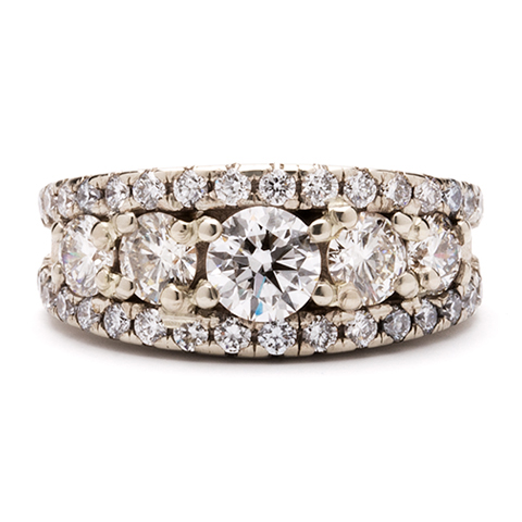 Dazzle Engagement Ring in 18K White Gold