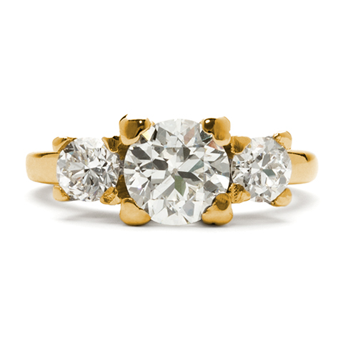 Deco Engagement Ring in 18K Rose Gold