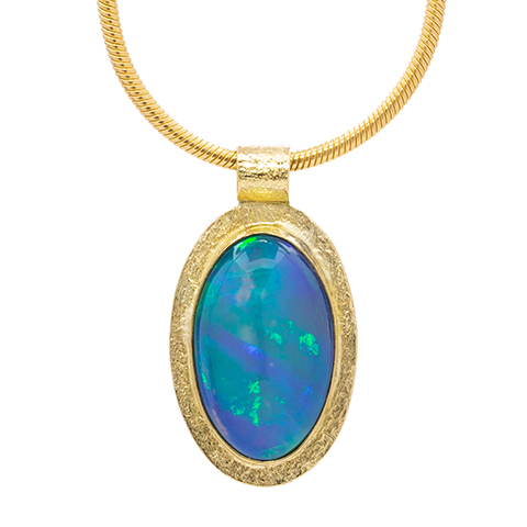 Dione Pendant with Oval Opal in