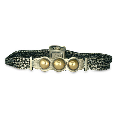 Dome Bracelet in 14K Yellow Gold & Sterling Silver