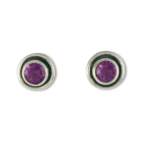 Eclipse Stone Earrings in Amethyst