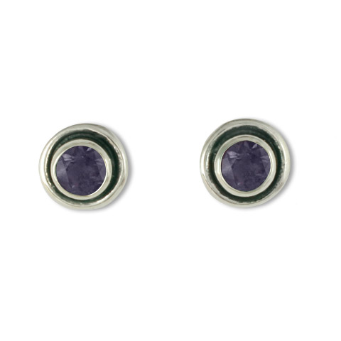 Eclipse Stone Earrings in Iolite