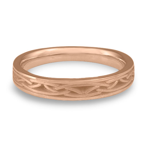 Extra Narrow Celtic Arches Wedding Ring in 18K Rose Gold