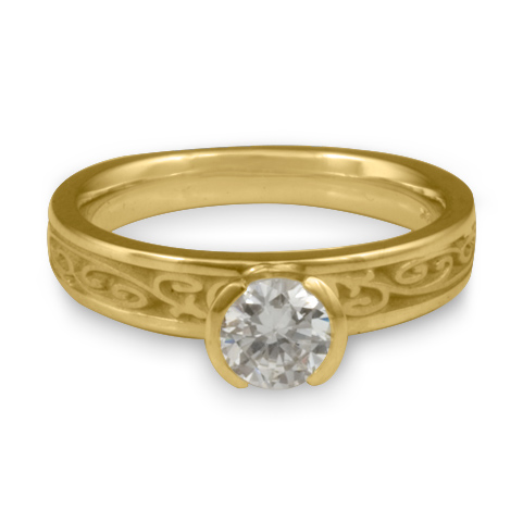 Extra Narrow Continuous Garden Gate Engagement Ring in 18K Yellow Gold