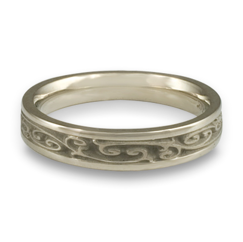 Extra Narrow Continuous Garden Gate Wedding Ring in 14K White Gold