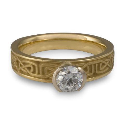 Extra Narrow Labyrinth Engagement Ring in 14K Yellow Gold