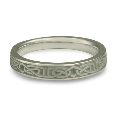 Extra Narrow Labyrinth Wedding Ring With Borders in Stainless Steel