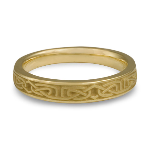 Extra Narrow Labyrinth Wedding Ring in 18K Yellow Gold