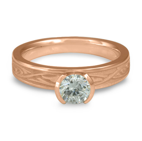 Extra Narrow Papyrus Engagement Ring in 18K Rose Gold