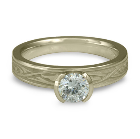 Extra Narrow Papyrus Engagement Ring in 18K White Gold