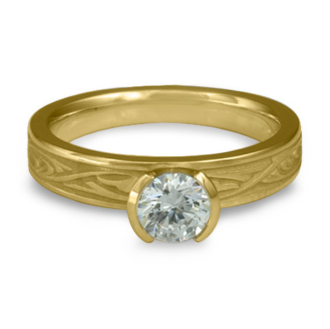 Extra Narrow Papyrus Engagement Ring in 18K Yellow Gold