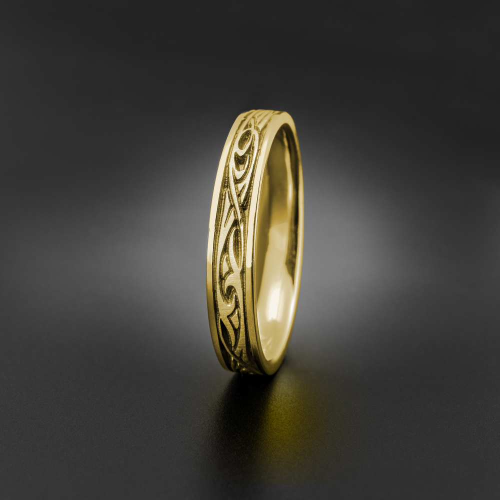 Extra Narrow Papyrus Wedding Ring in 18K Yellow Gold