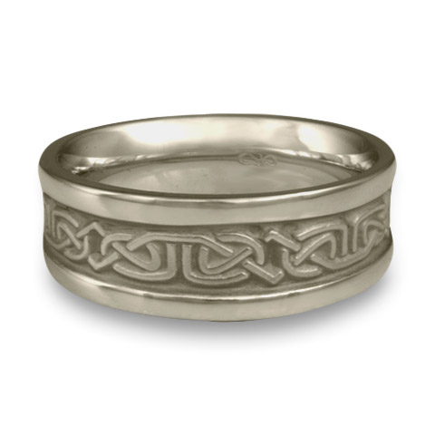 Extra Narrow Self Bordered Labyrinth Wedding Ring in Stainless Steel