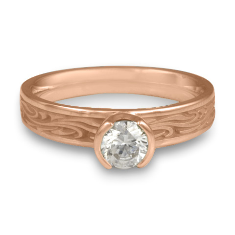 Extra Narrow Starry Night Engagement Ring in 18K Rose Gold
