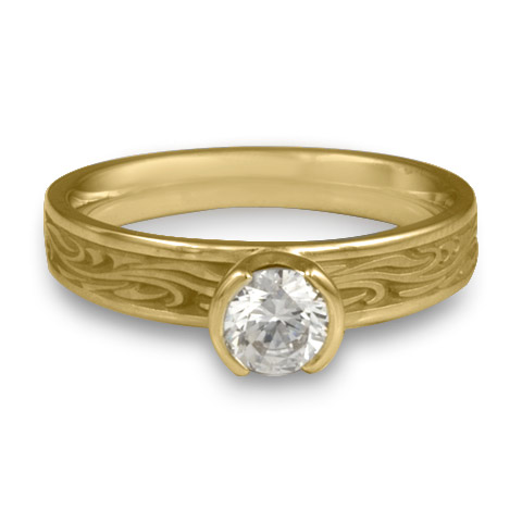 Extra Narrow Starry Night Engagement Ring in 18K Yellow Gold