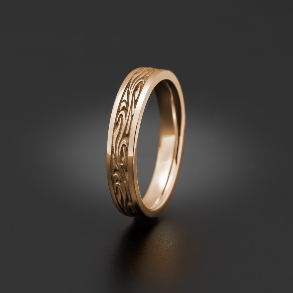 Extra Narrow Starry Night Wedding Ring in 18K Rose Gold