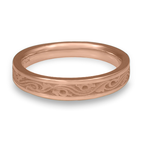 Extra Narrow Wind and Waves Wedding Ring in 14K Rose Gold