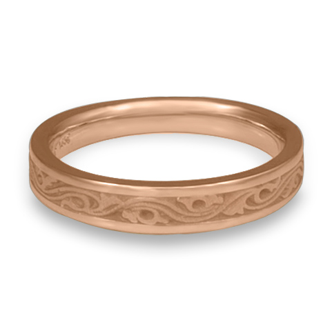 Extra Narrow Wind and Waves Wedding Ring in 18K Rose Gold
