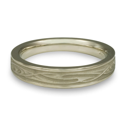 Extra Narrow Yin Yang Wedding Ring in 18K White Gold