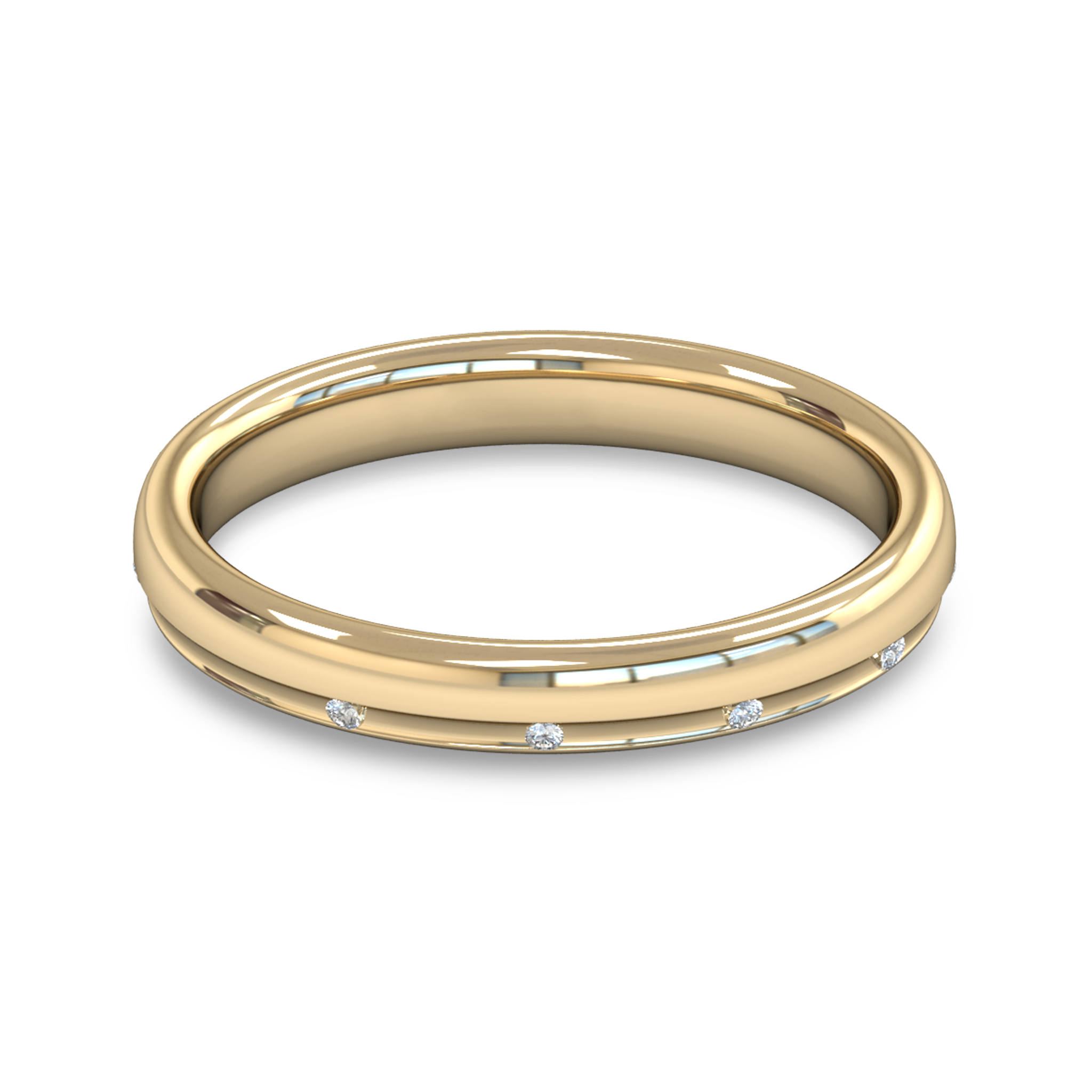 Fairtrade Gold Court Women's Wedding Ring with Diamond in 18K Yellow Fairtrade Gold
