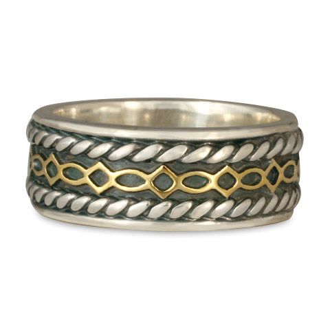 Felicity Twist Wedding Ring in 18K Yellow Gold Design & Sterling Silver Base