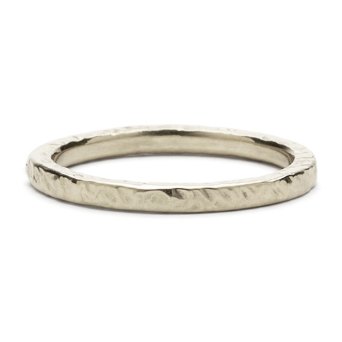 Flat Playa Wedding Band in 18K White Gold