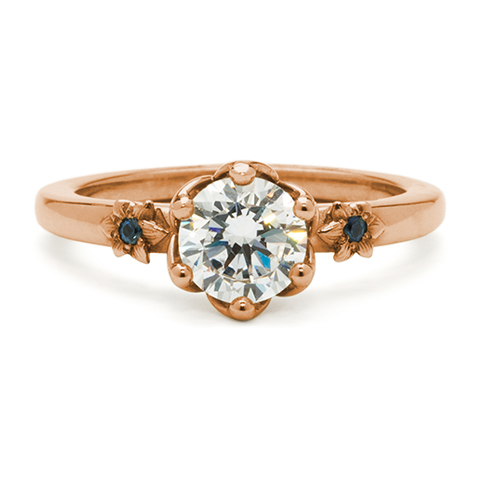 Flora Solitaire Engagement Ring in 14K Rose Gold