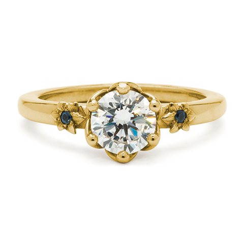 Flora Solitaire Engagement Ring in 14K Yellow Gold