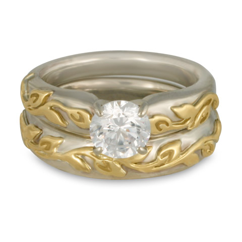 Flores Classic Bridal Ring Set in Moissanite