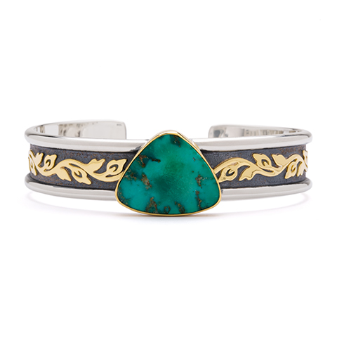 Flores Cuff Bracelet with Turquoise in