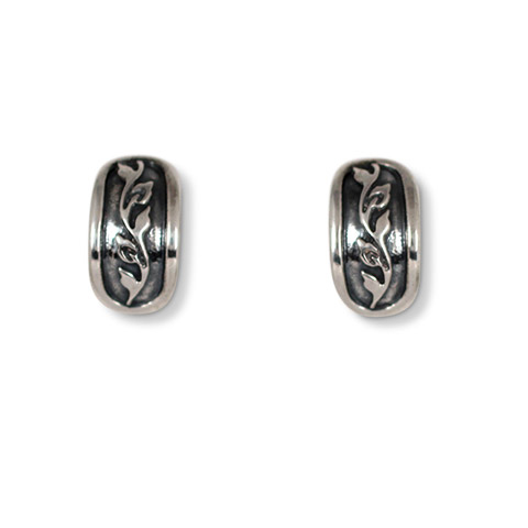 Flores Cuff Silver Earrings in