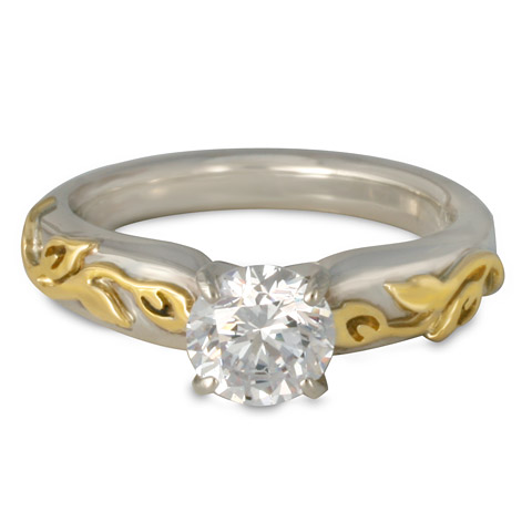 Flores Solitaire Engagement Ring in Moissanite
