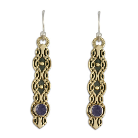 Flow Earrings with Gem in Iolite