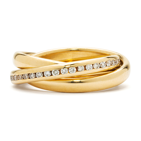 Gold Trinity Ring with Diamonds in