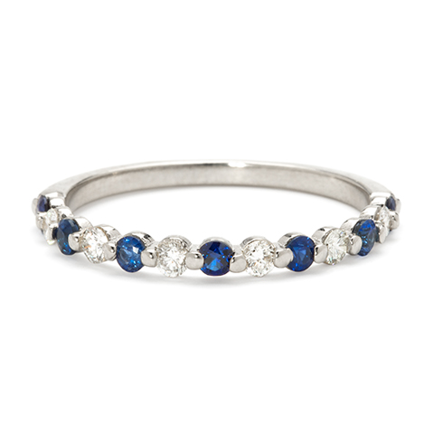 Half Eternity Ring in Lab Grown Diamonds and Sapphires