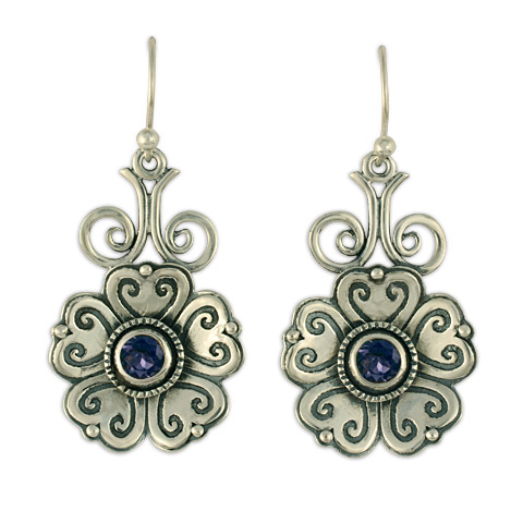 Heart Bloom Earrings in Iolite