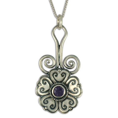 Heart Bloom Pendant in Iolite