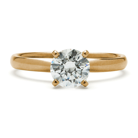 Ideal Solitaire 4-Prong Engagement Ring in 18K Rose Gold