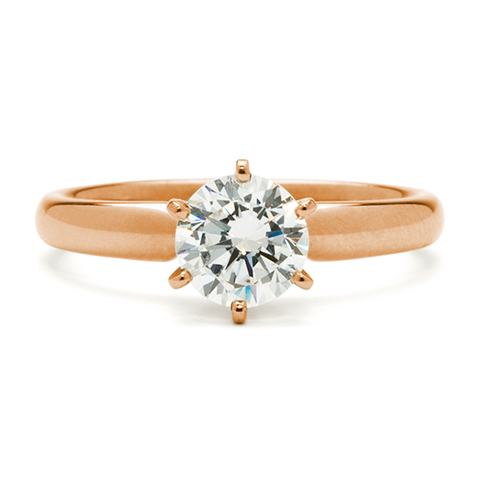 Ideal Solitaire 6-Prong Engagement Ring in 14K Rose Gold
