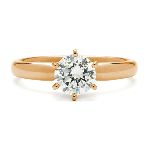 Ideal Solitaire 6-Prong Engagement Ring in 18K Rose Gold