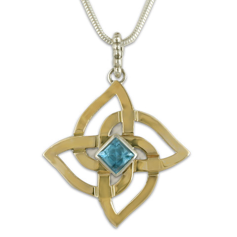 Karasel Pendant with Gem in Blue Topaz