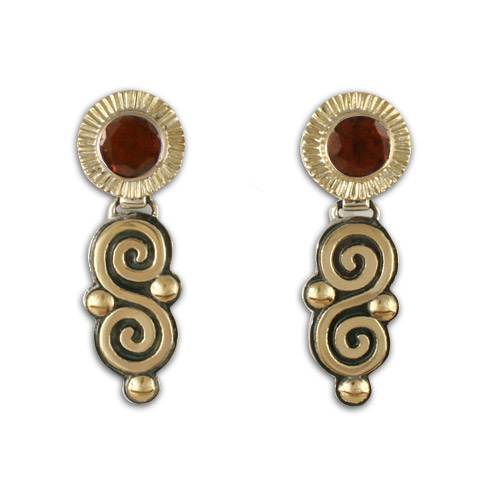Keltie Dangle Earrings in Garnet