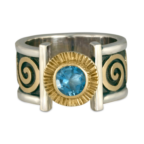 Keltie Open Ring in Swiss Blue Topaz