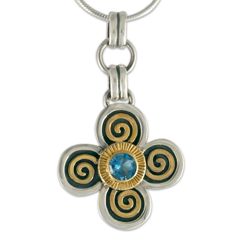 Keltie Pendant in Swiss Blue Topaz