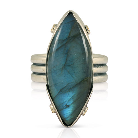 Labradorite Marquise Ring in