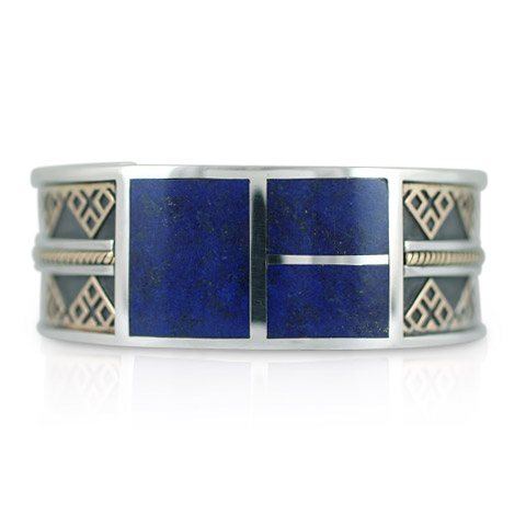 Lamego Bracelet With Inlaid Lapis in Top View