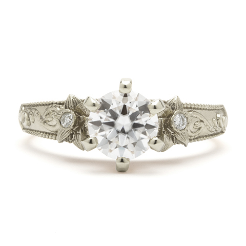 Lily Ring in 14K White Gold
