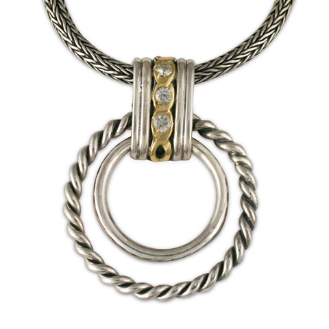 Links Pendant with Gem in White Sapphire