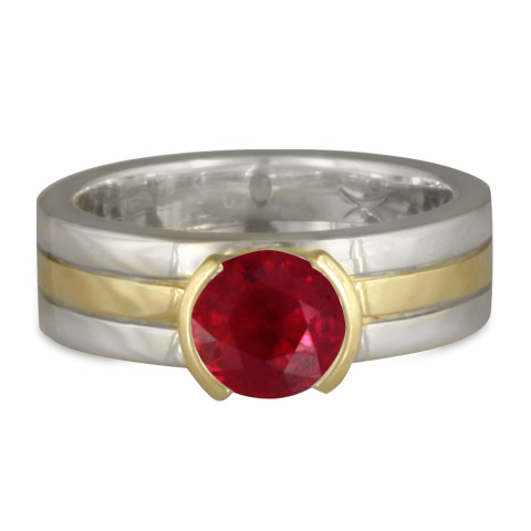 Marcello Engagement Ring in Ruby, Sterling & 18K Gold